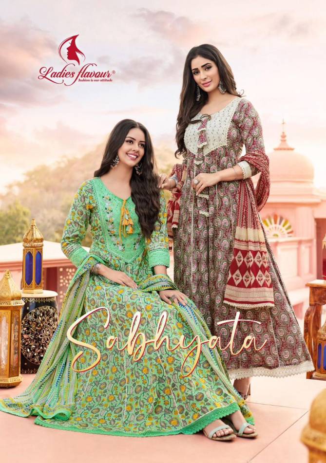 Sabhyata By Ladies Flavour Dupatta With Gown Catalog